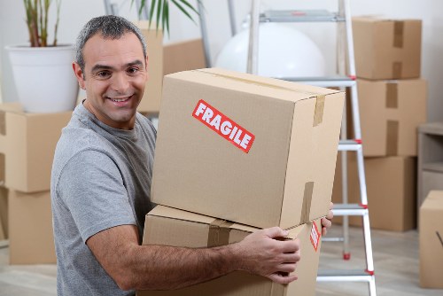 Man and van service loading boxes for a local Ruislip move