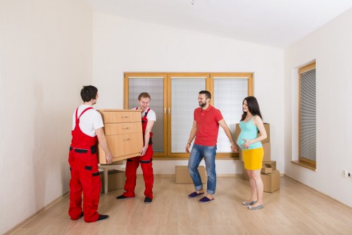 Local removals team handling a house move in Ruislip near residential streets