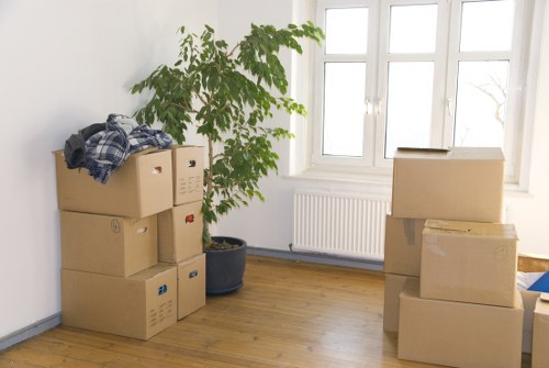 Careful loading of household furniture into a van