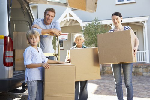 Professional moving team handling furniture in Ruislip