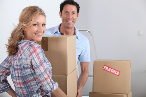 Loading furniture into a moving truck near Ruislip homes