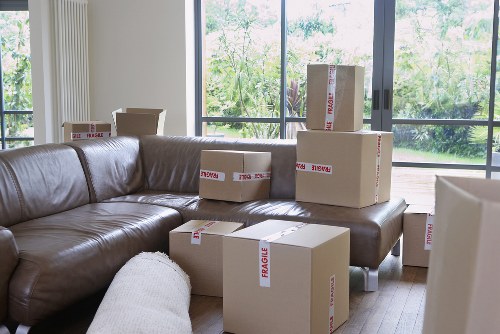 Boxes and household items prepared for removals in Ruislip