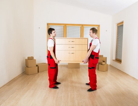 Furniture and boxes being loaded for a home move in Ruislip