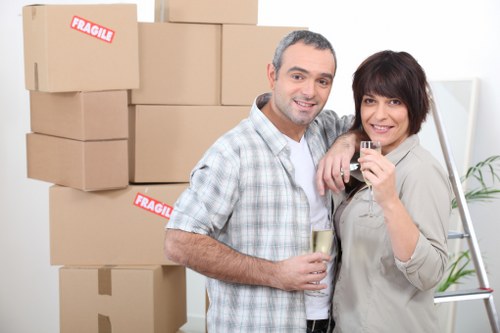 Securely stacked moving items inside a van for transport