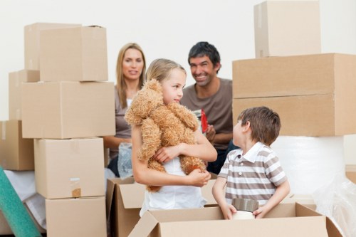 Careful transport of boxes and furniture using a removal van